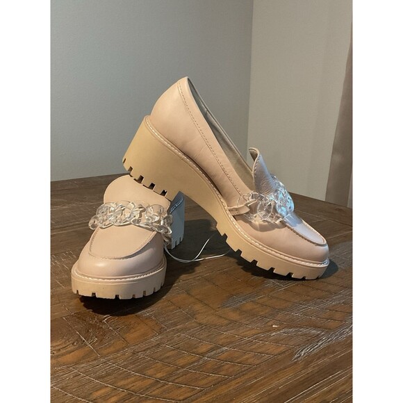 Dolce Vita Shoes - New Dolce Vita Cream Loafers 10 Women’s Slip In Pump Plastic Chain Clear Heeled